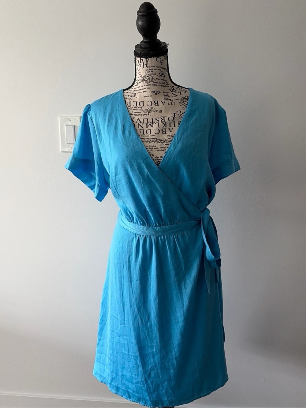 Women’s Wrap  Dress in Bright Teal Blue